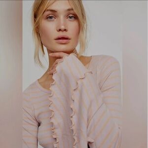 Free People Ruffle Bell Sleeve